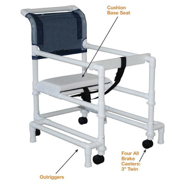 MJM International Walker With Outriggers Dimension View