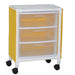 MJM International White Yellow Isolation Universal Cart With 3 Slide Out Drawers View