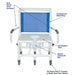 MJM International Wide Shower Chair With Dual Swing Away Armrests Square Pail Detailed View