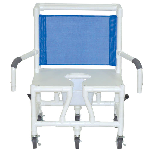 MJM International Wide Shower Chair With Dual Swing Away Armrests Square Pail View