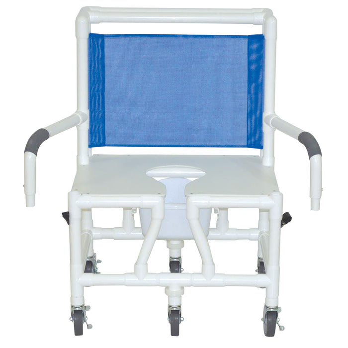 MJM International Wide Shower Chair With Dual Swing Away Armrests Square Pail View