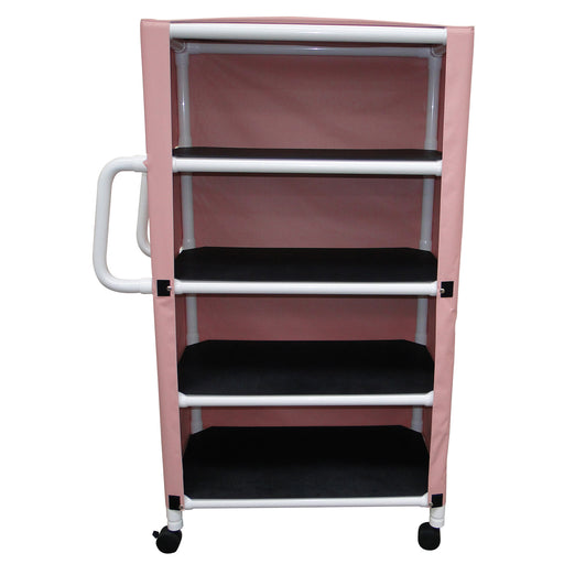 MJM International Wineberry Mid Size Four Shelf Linen Cart View