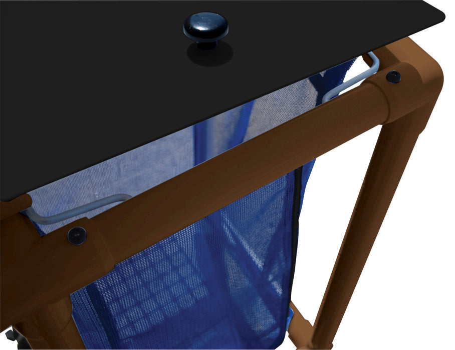 MJM International Wood Tone Single Bag Hamper With Foot Pedal Cover Top View