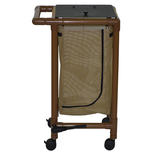 MJM International Wood Tone Single Bag Hamper With Foot Pedal View