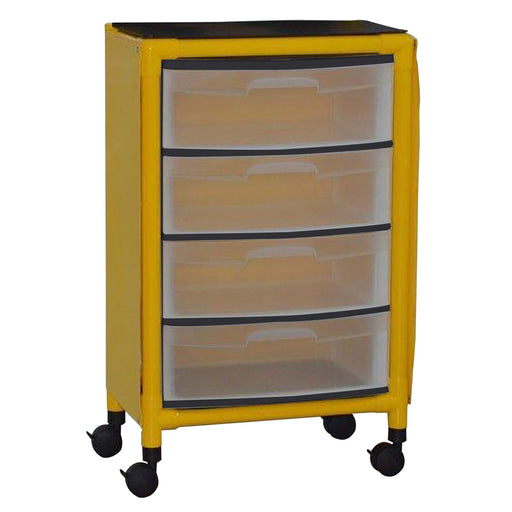 MJM International Yellow Isolation Cart Station 4 Drawer View
