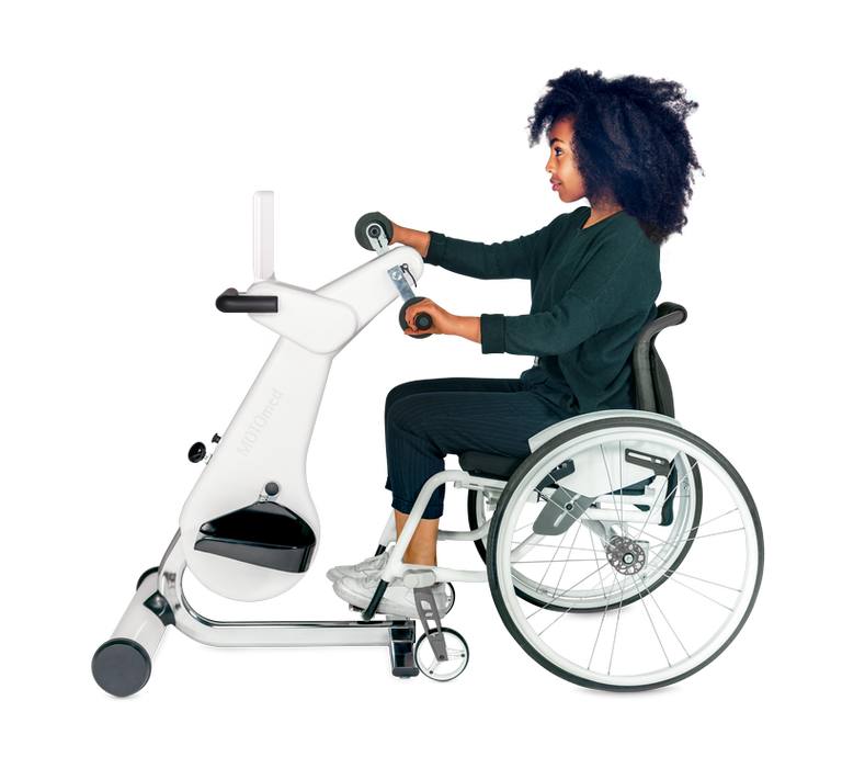 MOTOmed Loop Digital Movement Trainer for Arm and Leg Rehabilitation in Clinics and Care Facilities with a Person Using the Equipment