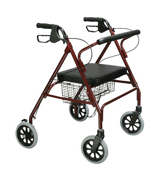 Medacure Bariatric Rollator Walker With 8 Inch Caster Wheels And Large Under Basket View