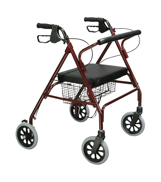 Medacure Bariatric Rollator Walker With 8 Inch Caster Wheels And Large Under Basket View
