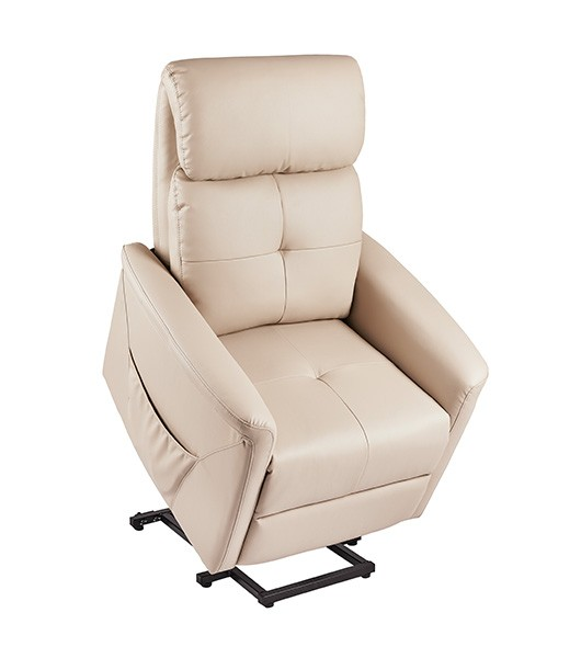 Medacure Beige 3 Position Power Lift Recliner For Senior Care With Padded Foam In Lift Stand Assist Position View