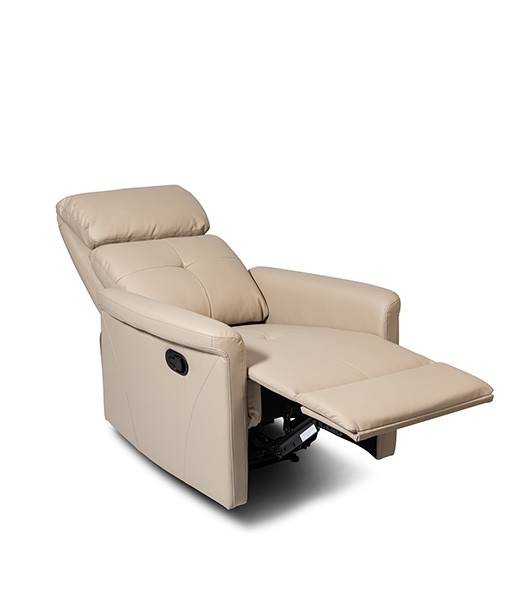 Medacure Beige Non-Rocking Recliner For Senior Care Padded Foam Partially Reclined With Elevated Legrest View