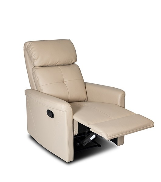 Medacure Beige Non-Rocking Recliner For Senior Care With Padded Foam Elevated Legrests View