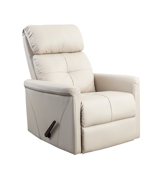 Medacure Beige Rocking Recliner For Senior Care With Padded Foam Side Mounted Handle View