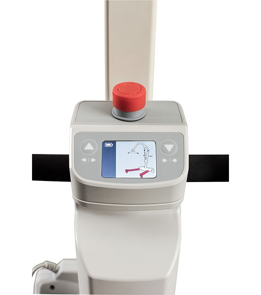 Medacure Free Spirit Bariatric Battery Powered Patient Lift Emergency Stop Button View