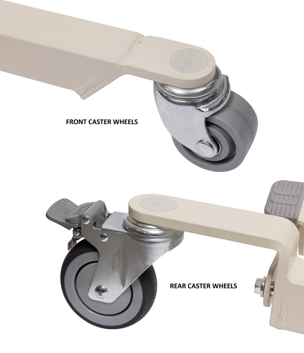 Medacure Free Spirit Battery Operated Electric Patient Lift Front And Back Caster Wheels View