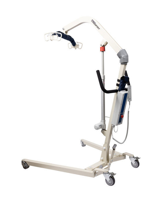 Medacure Free Spirit Battery Operated Electric Patient Lift In Open Base Rear View