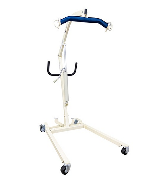 Medacure Free Spirit Deluxe Hydraulic Manual Patient Lift In Raised Position View