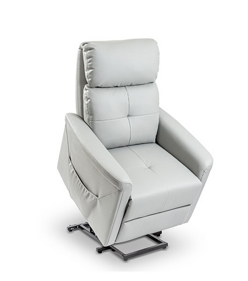 Medacure Grey 3 Position Power Lift Recliner For Senior Care With Padded Foam In Lift Stand Assit Position View