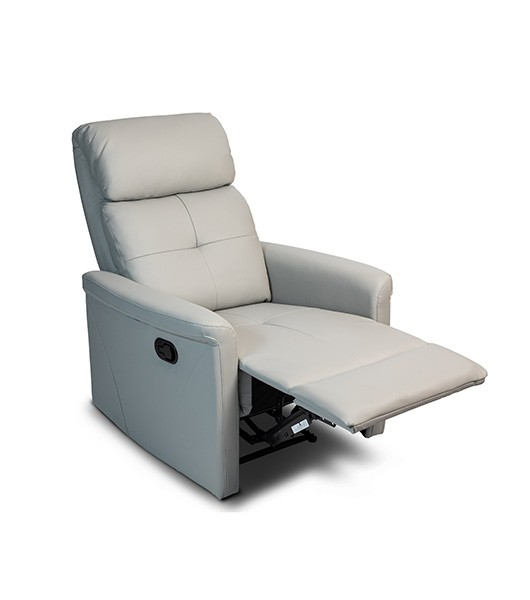 Medacure Light Grey Non-Rocking Recliner For Senior Care With Padded Foam Elevated Legrests View