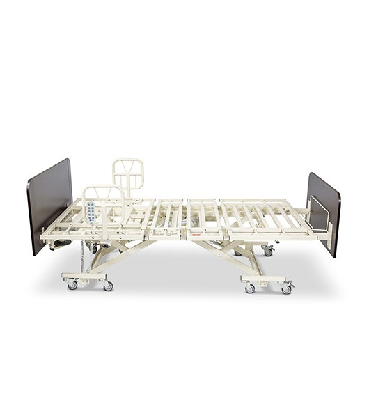 Medacure Lincoln Expandable Bariatric Bed Mid Range Height Fully Flat With Half Rail View