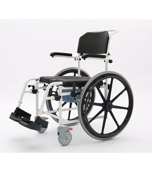 Medacure Rolling Shower Wheelchair With Commode Left Side View