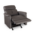 Medacure Steel Grey Non-Rocking Recliner For Senior Care Padded Foam Partially Reclined With Elevated Legrest View