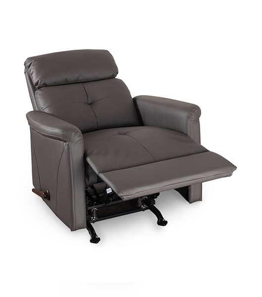 Medacure Steel Grey Rocking Recliner For Senior Care With Padded Foam And Side Mounted Handle Elevated Legrests View
