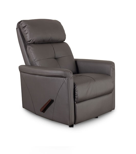Medacure Steel Grey Rocking Recliner For Senior Care With Padded Foam Side Mounted Handle View