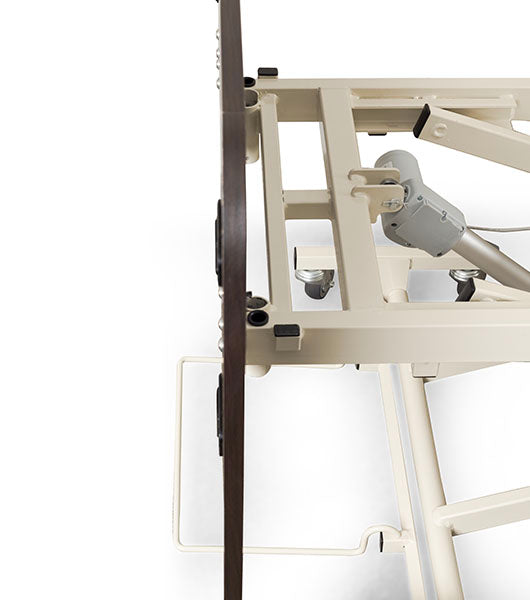Medacure Versatile Expandable Ultra Low to High Long Term Care Bed IV Pole Sockets At Head End View