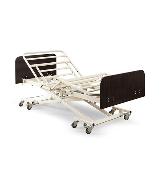 Medacure Versatile Ultra Low to High Electric Long Term Care Bed Elevated Head And Knee Section Mid Range Position View