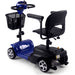 MotoTec Blue Foldable Mobility Scooter 24V 250W Left Rear View