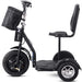MotoTec Electric Trike 48V 1000W 16 Inch Front 12 Inch Rear Tires With Removable Seat Backrest And Large Front Bag Storage In Left Side View