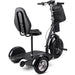 MotoTec Electric Trike 48V 1000W 16 Inch Front 12 Inch Rear Tires With Removable Seat Backrest And Large Front Bag Storage In Right Rear View