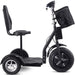 MotoTec Electric Trike 48V 1000W 16 Inch Front 12 Inch Rear Tires With Removable Seat Backrest And Large Front Bag Storage In Right Side View