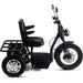 MotoTec Electric Trike 60V 1800W All Terrain 24 Inch Front 18 Inch Rear Tires And Seat With Backrest And Flip Armrest In Left Side View