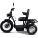 MotoTec Electric Trike 60V 1800W All Terrain 24 Inch Front 18 Inch Rear Tires And Seat With Backrest And Flip Armrest In Right Side View