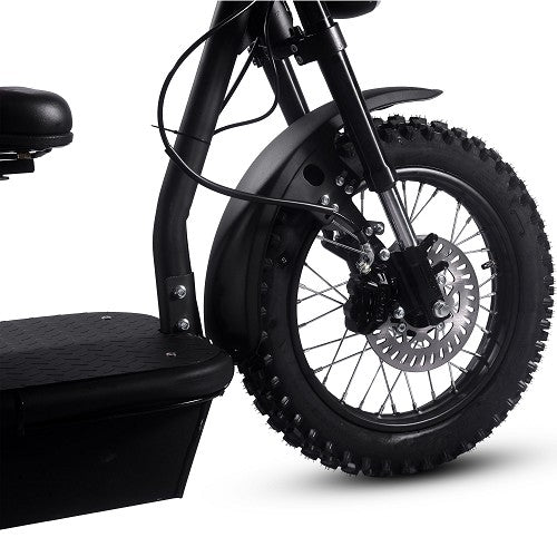 MotoTec Electric Trike 60v 1800W 24 Inch Tires Front Side View