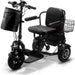 MotoTec Folding Mobility Electric Trike 48V 1000W With Large Front Storage Comfortable Seat And 11 Inch Tires Left Side Front View