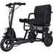 MotoTec Folding Mobility Electric Trike With Comfortable Seat And 10 Inch Air Filled Tires Front Side View