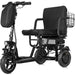 MotoTec Folding Mobility Electric Trike With Front Bag Storage Comfortable Seat And 10 Inch Air Filled Tires Front Side View