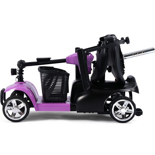 MotoTec Pink Foldable Mobility Scooter 24V 250W Folded Side View