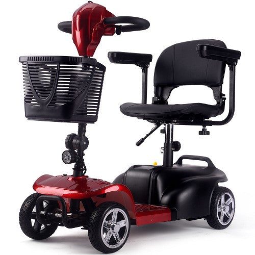 MotoTec Red Foldable Mobility Scooter 24V 250W Front View