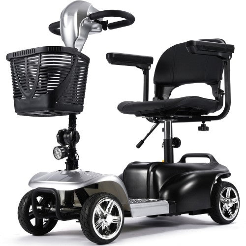 MotoTec Silver Foldable Mobility Scooter 24V 250W Front View