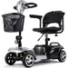 MotoTec Silver Foldable Mobility Scooter 24V 250W Front View