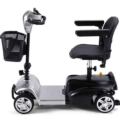 MotoTec Silver Foldable Mobility Scooter 24V 250W Side View