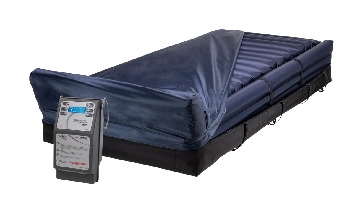 Moxi Enterprises SelectAir True Low Air Loss Mattress System With Quiet Pump, Side Bolsters And Moisture-Wicking Cover