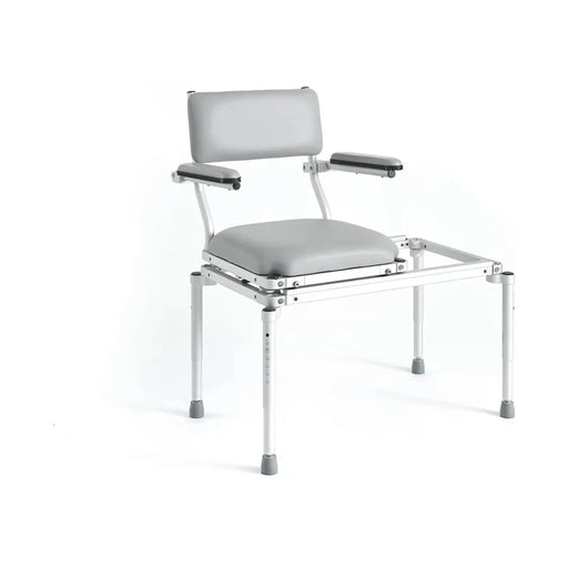 NuProdx MC5300XX Stationary Shower Chair And Tub Transfer Slider With Padded Backrest Flip Up Armrest Cushion Seat Tub Transfer Slider View