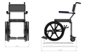 Nuprodx MC4020RX Lightweight Self Propelled Shower Chair Dimension View