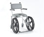 Nuprodx MC4020RX Lightweight Self Propelled Shower Chair With Padded Backrest Cushion Seat Flip Up Cantilever Arms Swing Away Footrest And Locking Caster Wheels View