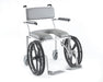 Nuprodx MC4220RX Heavy Duty Self Propelled Shower & Commode Chair With Padded Backrest Cushion Seat Flip Up Cantilever Arms Swing Away Footrest And Locking Caster Wheels View