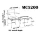 Nuprodx MC5200 Heavy Duty All in One Commode Shower Chair Transfer System Dimensions View